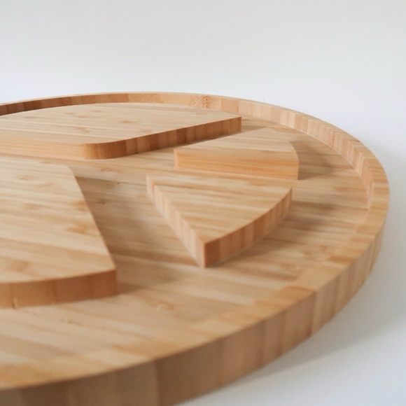 NATURAL LIFE Hippie Boho Bamboo Wood Charcuterie Serving Board Peace Sign NWT - Picture 10 of 16